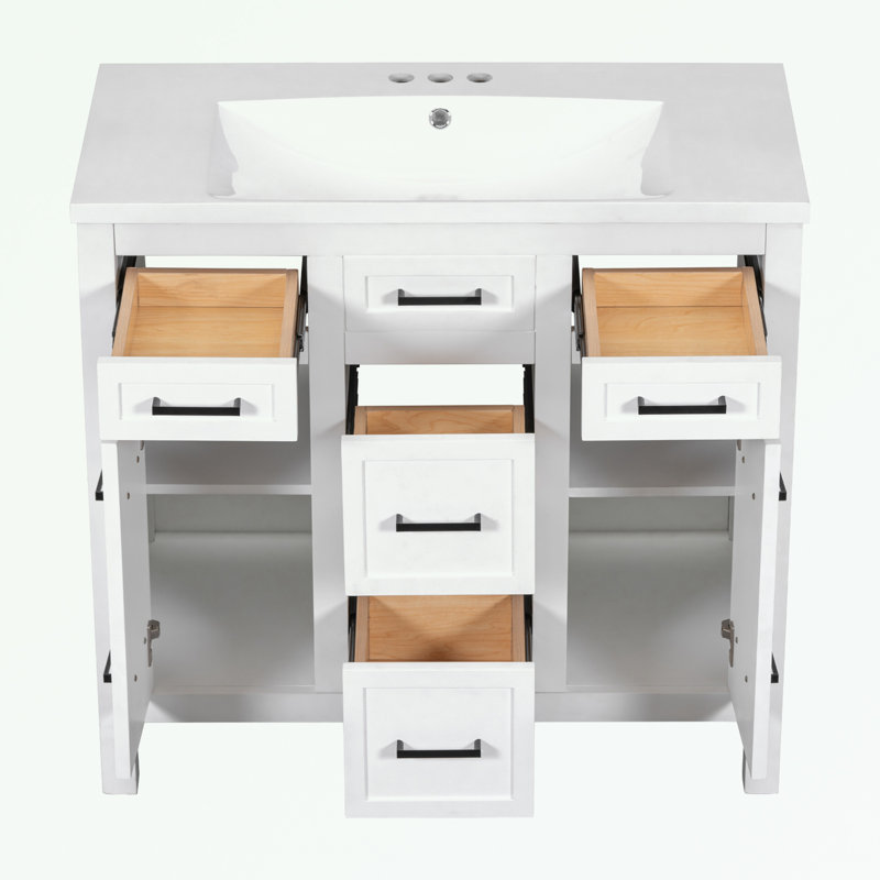 Armoire de salle de bain Maiken, Blanc