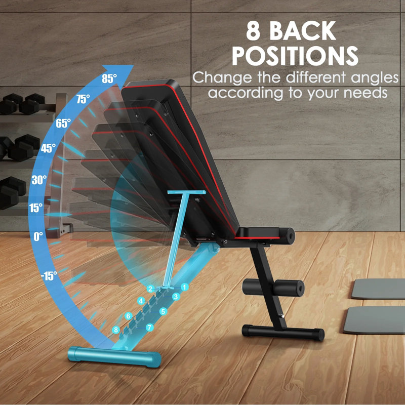 Banc de musculation, bancs d'entraînement réglables pour l'exercice de gymnastique à la maison avec haltères, banc d'inclinaison stable de 800 lb pour un entraînement complet du corps