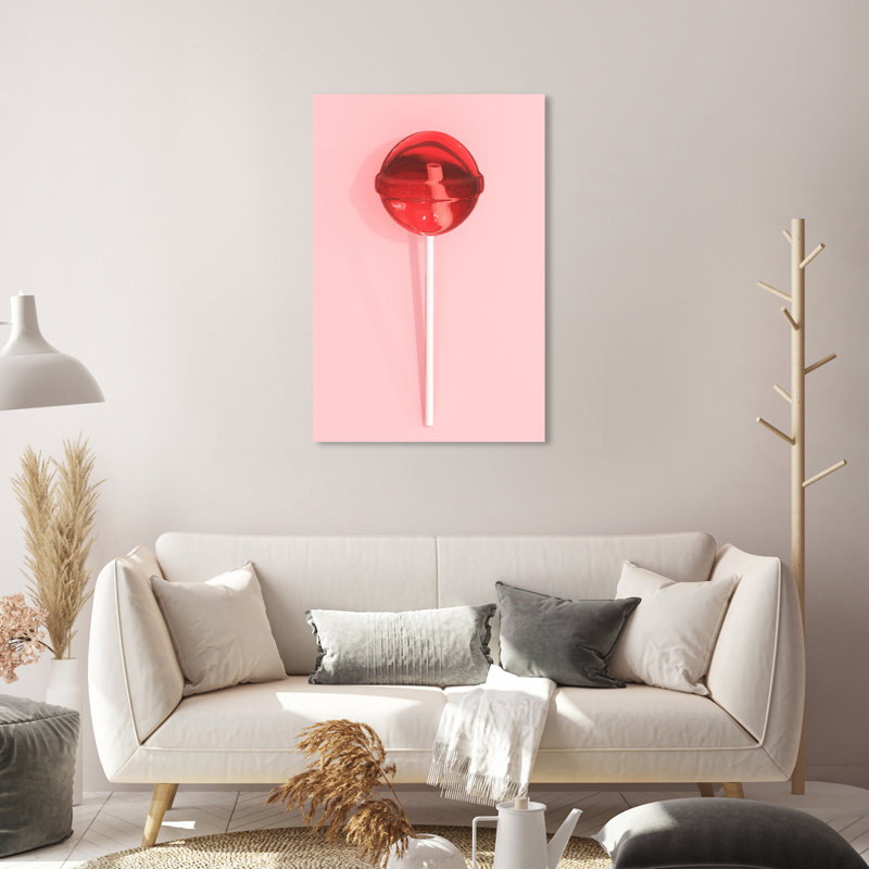 Sucette - peinture, Toile tendue, Pas de tapis, H 30 po x l 20 po