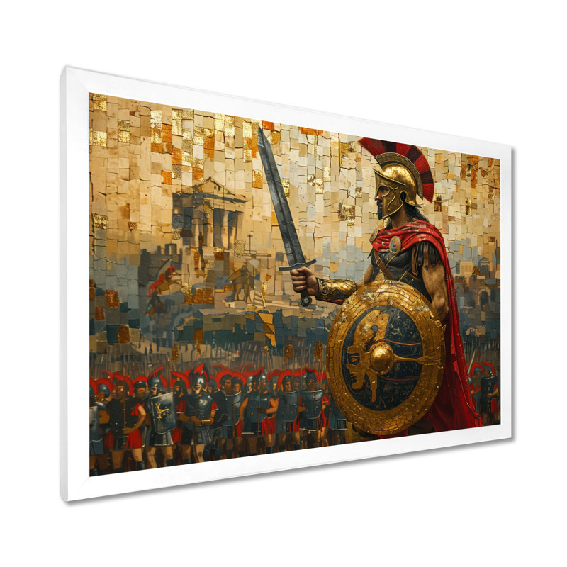 Barry - art mural armée, H 16 po x l 32 po x P 1 po, Toile encadrée blanche avec une seule photo