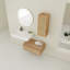 Meuble-lavabo mural de 30 pouces avec lavabo en résine et armoire latérale, tiroir à fermeture en douceur (KD-Packing), meuble-lavabo
