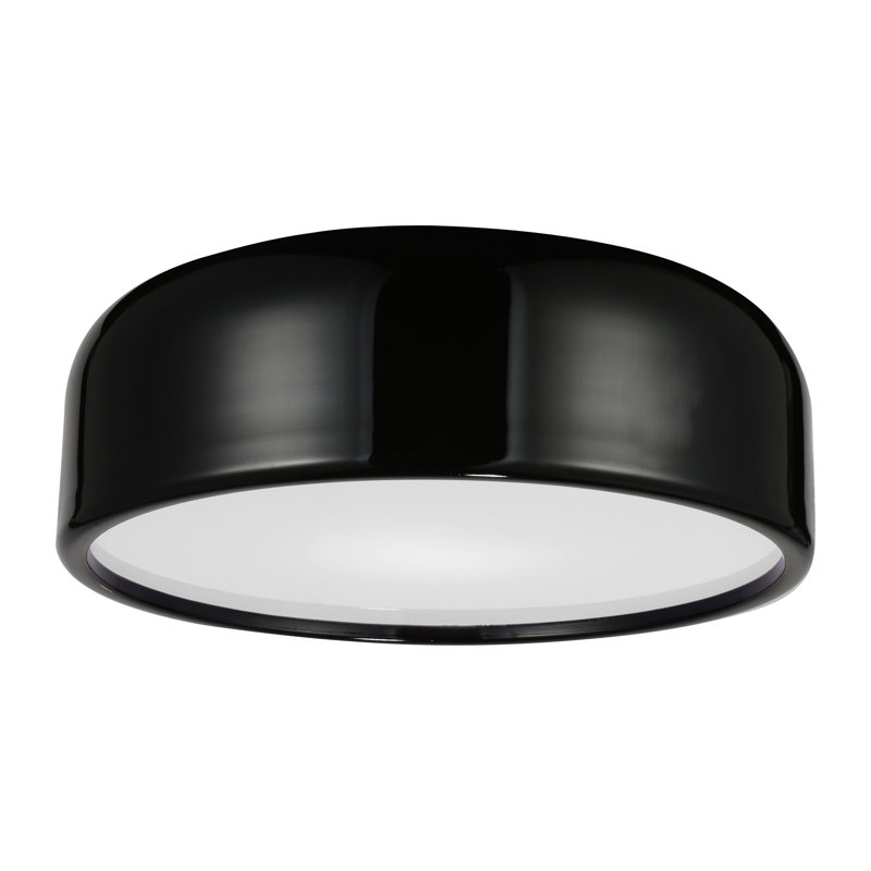 Plafonnier encastré noir de 19 po pour la chambre à coucher Todd, couloir - Design moderne à 3 lumières avec culot E26 - Compatible avec DEL, abat-jour dôme - Certifié BACL