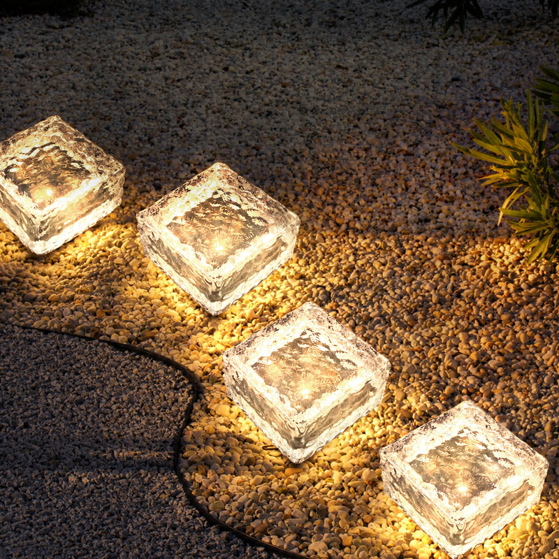 4-Pack Solar Ice Brick Lights