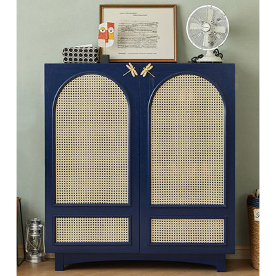 Armoire à chaussures en rotin réglable en bois massif
