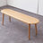 Natural Oak Wood Dining Bench for Living Room, Durable and Stylish with Half-Round Design and Spacious Seating