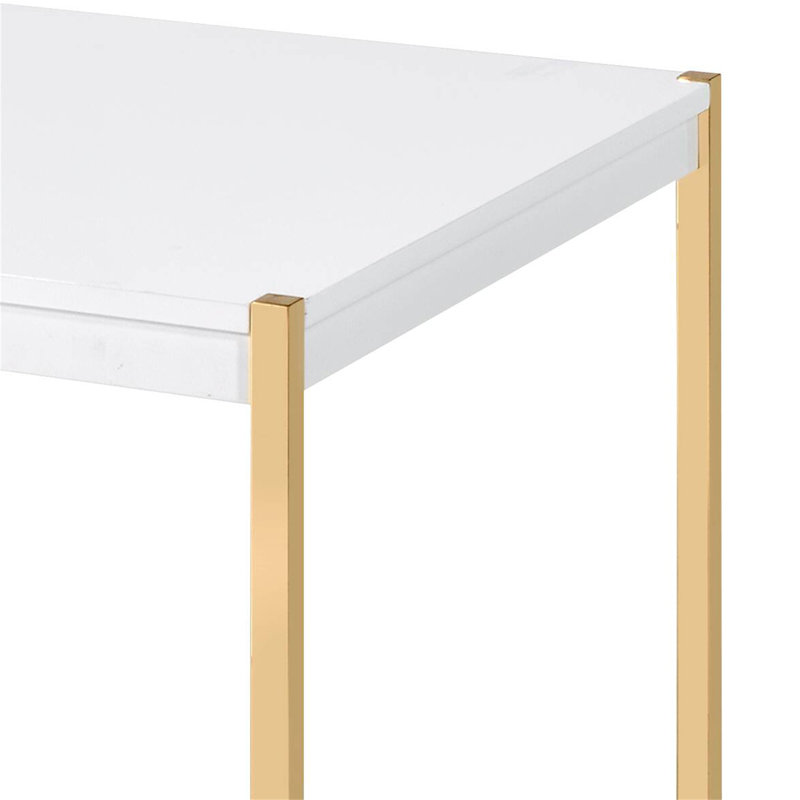Otrac White & Gold Finish Coffee Table