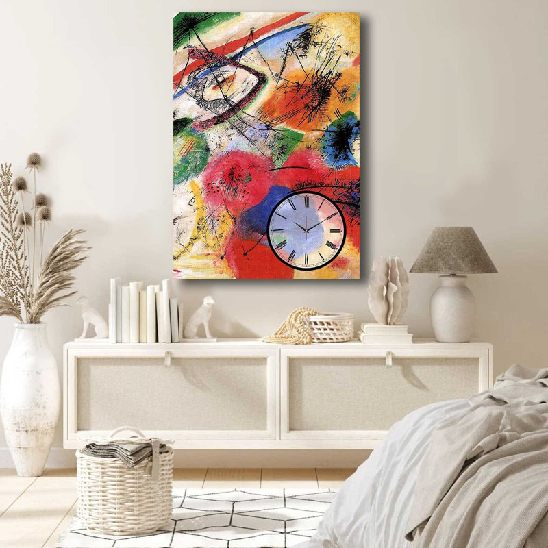 Horloge murale élégante en toile 27,6 po x 39,4 po | Toile 100% suède avec cadre 100% bois (épaisseur: 1,1 pouce) | Parfait pour la décoration intérieure, garde-temps élégant pour le salon et le bureau, design unique