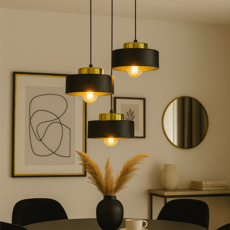 3 - Light Drum Pendant, Black