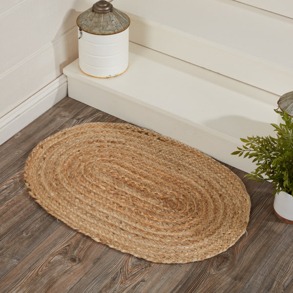 Buy THE HANDMADE FLAIR Beige Braided Jute Oval Shaped Carpet