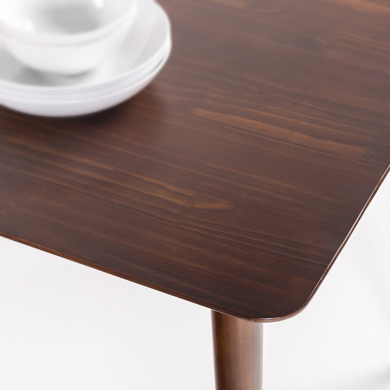 Espresso Solid Wood Mid-century Modern Dining Table, 47"
