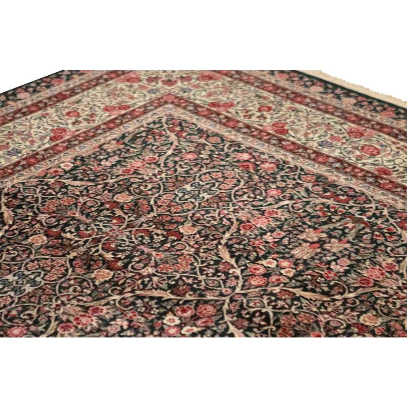 Tapis prune et ivoire noué à la main de haute qualité