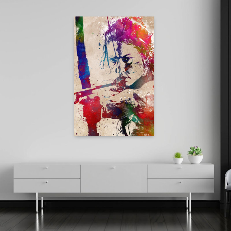 Art mural coloré abstrait coloré, 60" H x 40" W