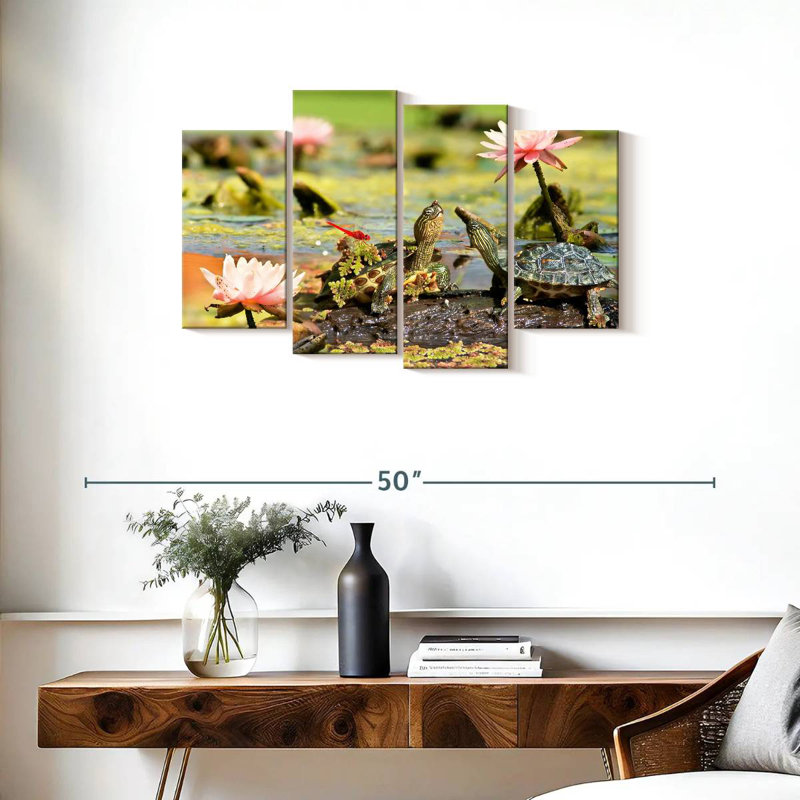 Brampt Flower Pond Turtles, 22" H x 36" W