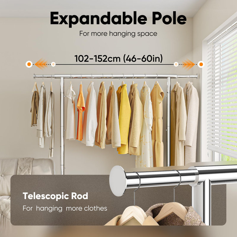 Adjustable Rolling Clothing Rack