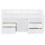 Lit mezzanine simple blanc avec 4 tiroirs, une armoire et des tablettes - confortable pour la chambre à coucher-108161660