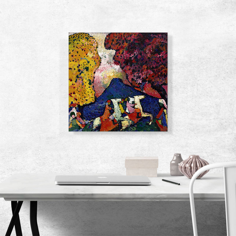 «Blue Mountain 1909» par Wassily Kandinsky - reproduction d'art sur toile tendue, H 18 po x l 18 po x 1,5 po