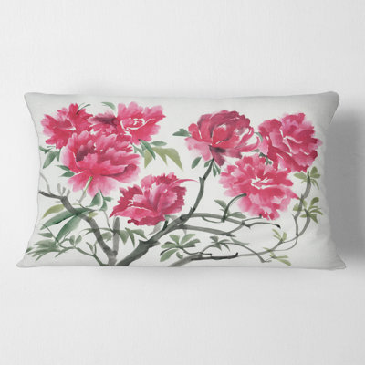 Vintage Purple Azalea Flower - Traditional Printed Throw Pillow