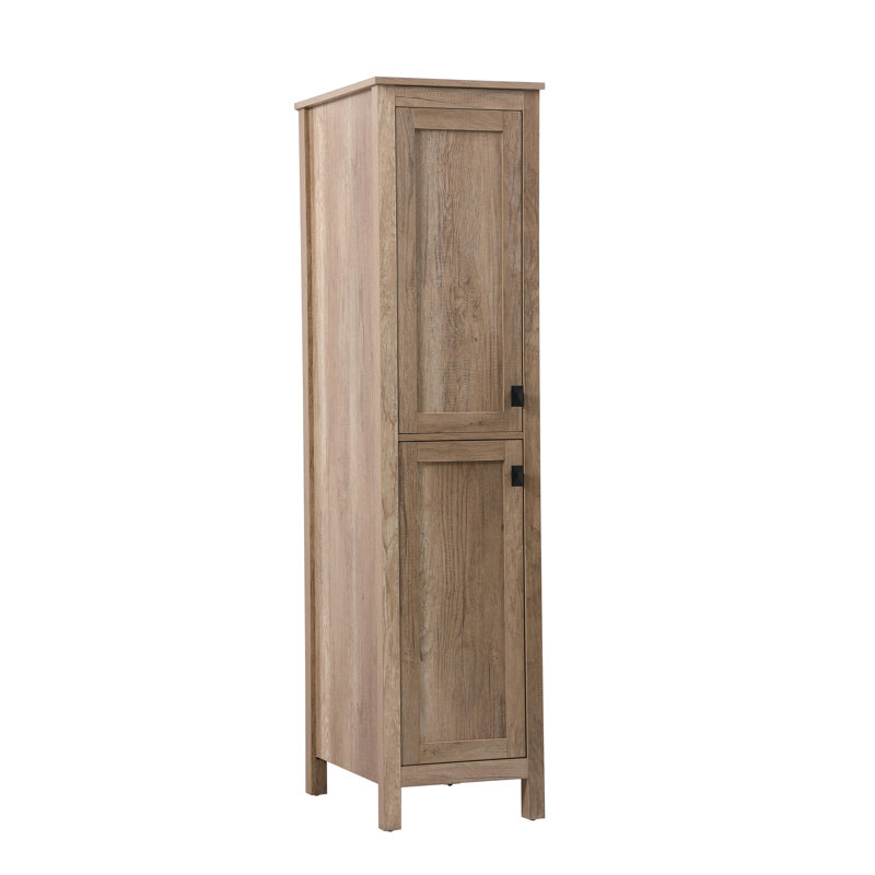 Destinymarie Linen Cabinet, Natural Oak/Matte Black, 65"H x 16"W x 22"D