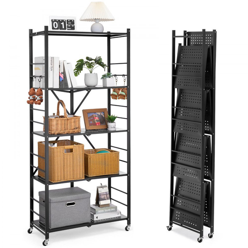 Tablette de rangement pliante avec roulettes, H 72 po x l 32 po x P 14 po