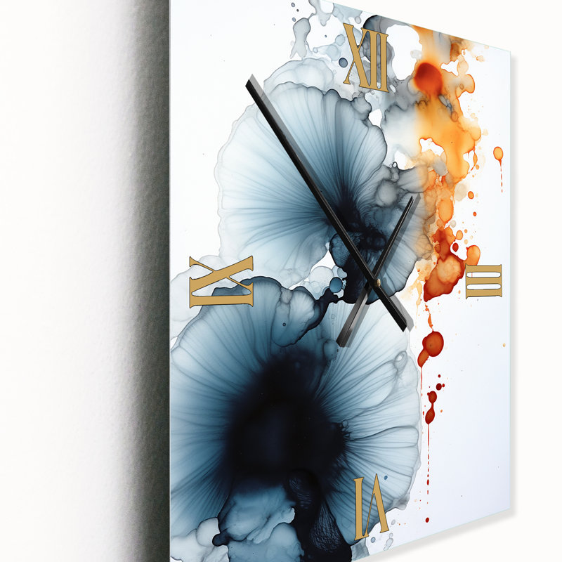 Gennia - Horloge murale peinture abstraite, Moyen