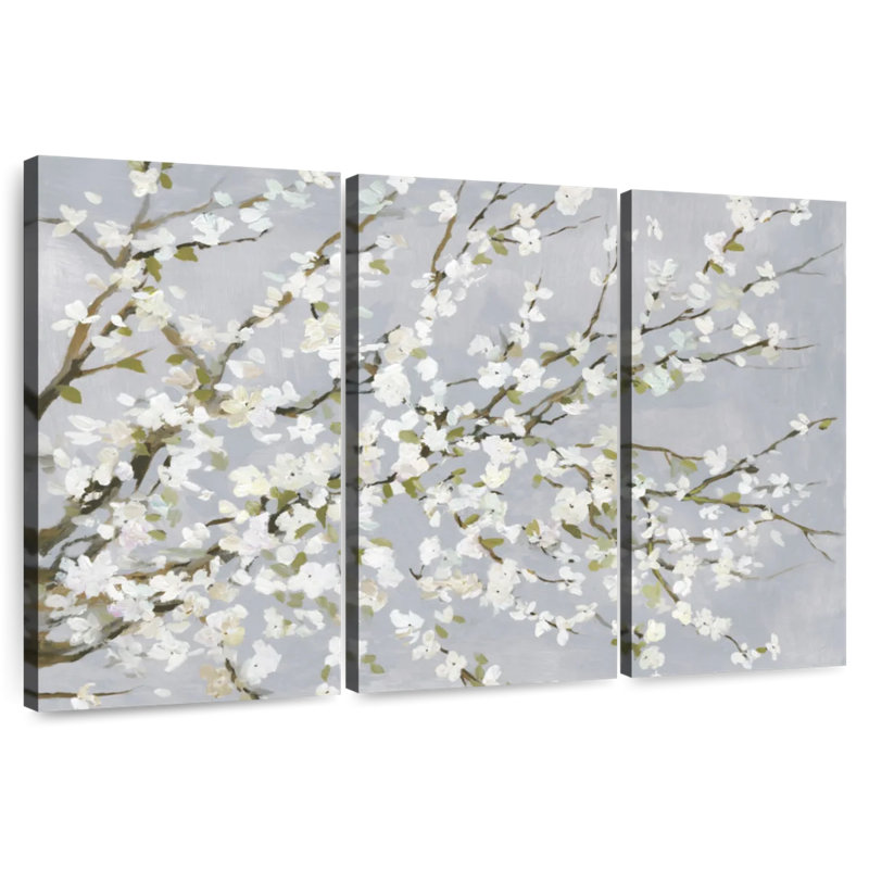 Fleurs blanches Harnek, H 28 po x l 45 po