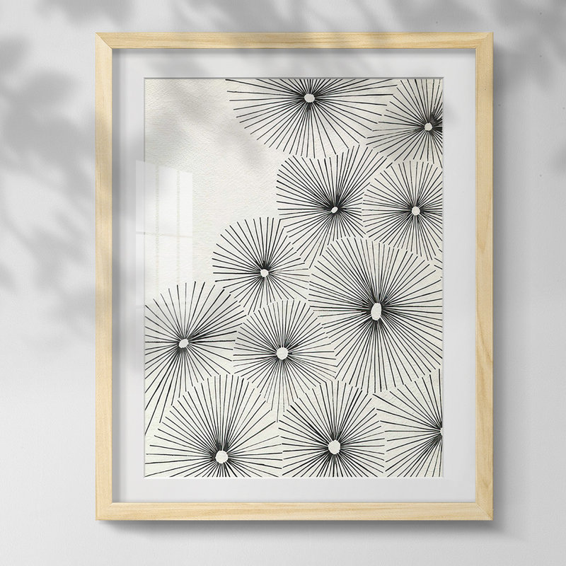 Parasol éclatant II, Papier avec cadre naturel, Blanc