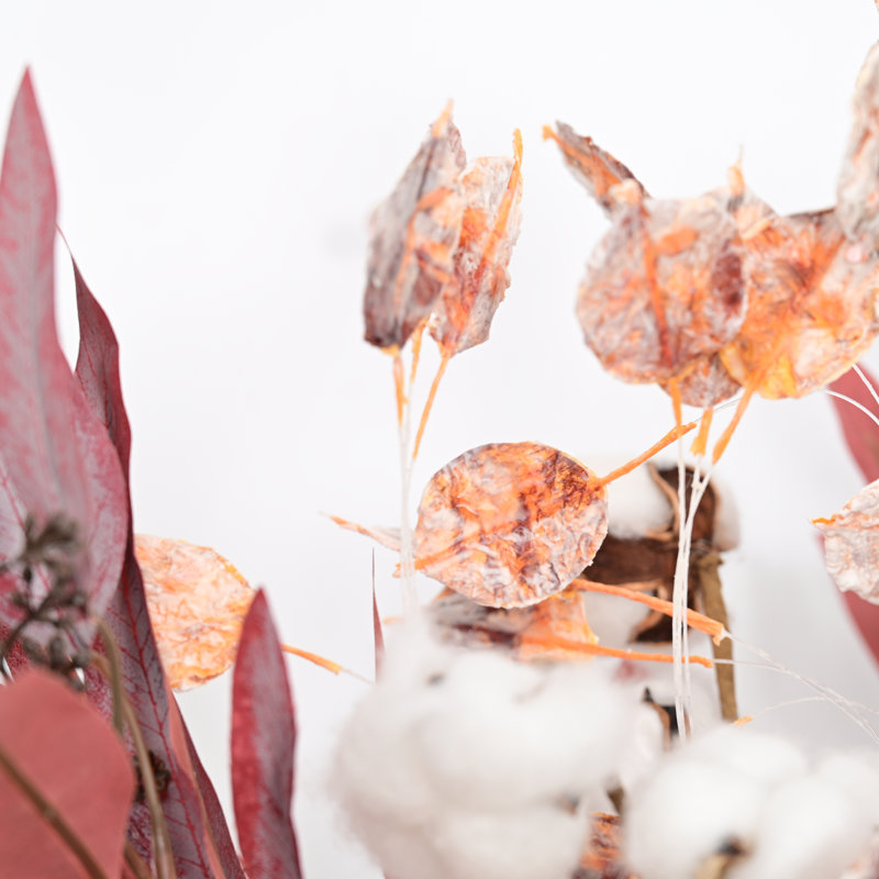 Feuilles d'eucalyptus artificiel de style campagnard à feuilles artificielles avec tige longue pour remplisseur de vase, centres de table de salle à manger de bureau à domicile, décor de jour de l'Action de grâce