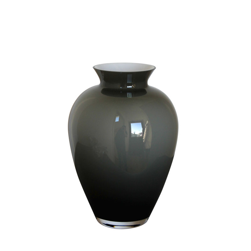Kaly Glass Table Vase, Gray, 11.5" H x 8" W x 8" D