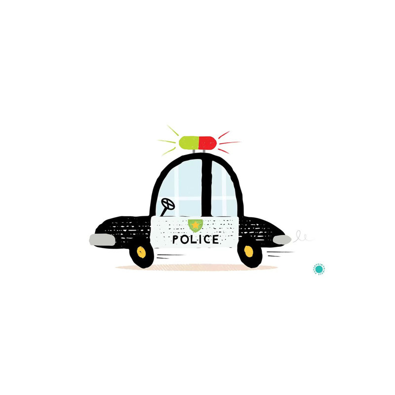 Police Car - Wrapped Canvas Print, 152.5 cm H x 101.5 cm W