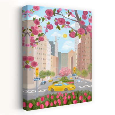 Affiche murale abstraite contemporaine représentant une tulipe sur Park Avenue à New York