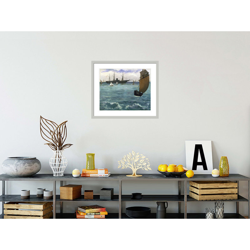 «The Kearsarge» at Boulogne par impression giclée encadrée, 23,5 po H x 27,44 po L
