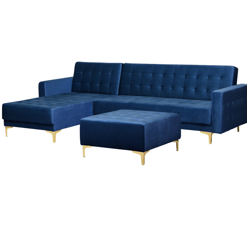 Pinkney 4 Seater Sofa Bed, Left Hand Facing, Blue