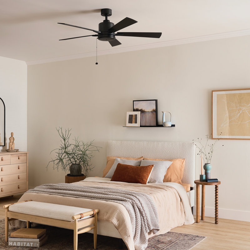 Lucian II 52'' Satin Black Ceiling Fan with Reversible Blades