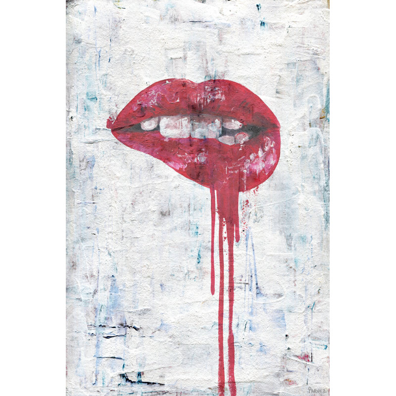 « tainteded lèvres », reproduction, H 60 po x l 40po x P 1,5 po, Toile tendue
