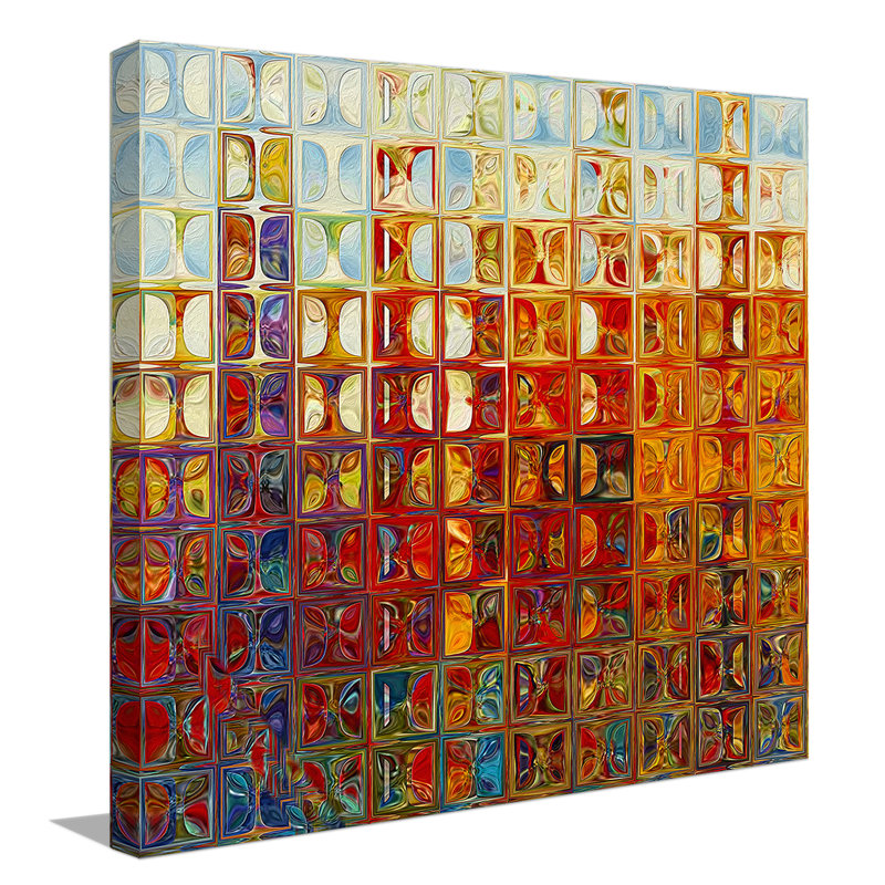 «Modern Mosaic Tile Wall Art # 1, 2015» par Mark Lawrence, impression sur toile tendue, H 36 po x l 36 po x P 1,5 po
