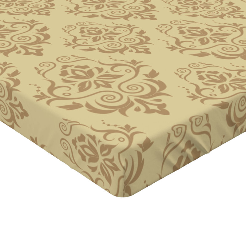 Microfiber Damask Fitted Sheet, Twin XL