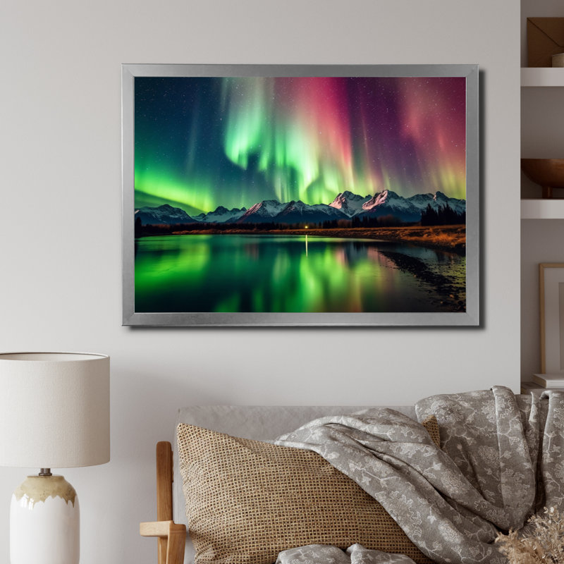 Yukon Dream Aurora IV - impressions sur toile canadiennes, H 12 po x l 20 po x P 1 po, Cadre photo argenté