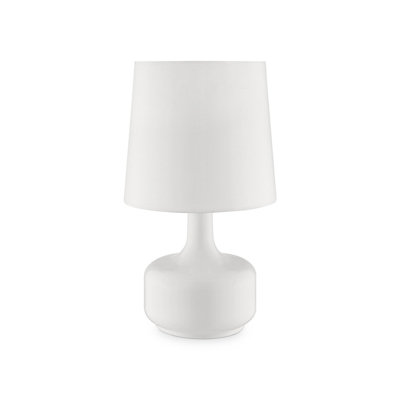 17.25" Tall "Cheru" Modern Mid-Century Touch On Table Lamp, Powder White