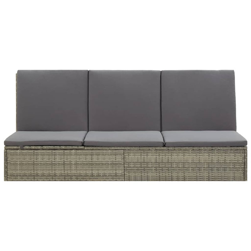109.6" Long Single chaise with Cushions, Gray, Gray