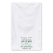 Caroline's Treasures Wdk4905wtkt Black Shih Tzu St. Patrick's Day White Kitchen Towel Set of 2 Dish Towels, 19 x 25 inch