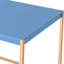 Bureau contemporain bleu marine et doré avec prises de courant pour les ports de travail