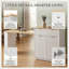 Table de cuisine 82,6 po en MDF avec rangement double-face, 2 tiroirs et 2 tablettes ouvertes blanches-129948091