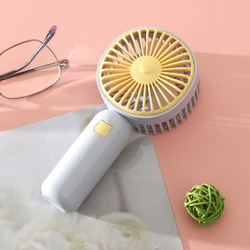 Ventilateur de poche portable avec support de bureau kbndieu, White