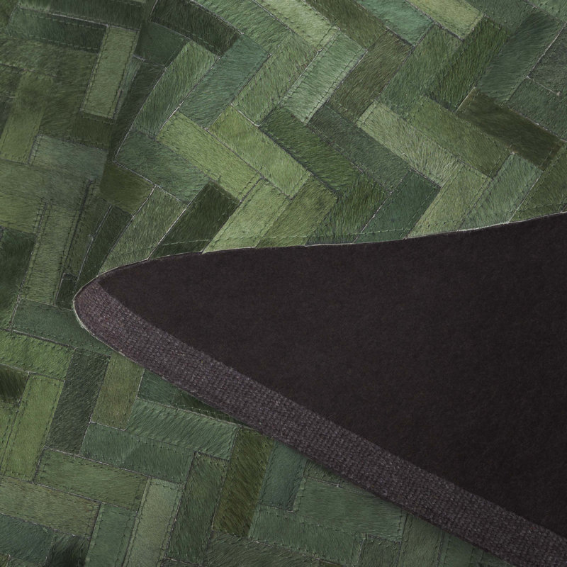 Tapis en cuir tissé à la main Studio Leather 111, Rectangle de 5 pi x 8 pi