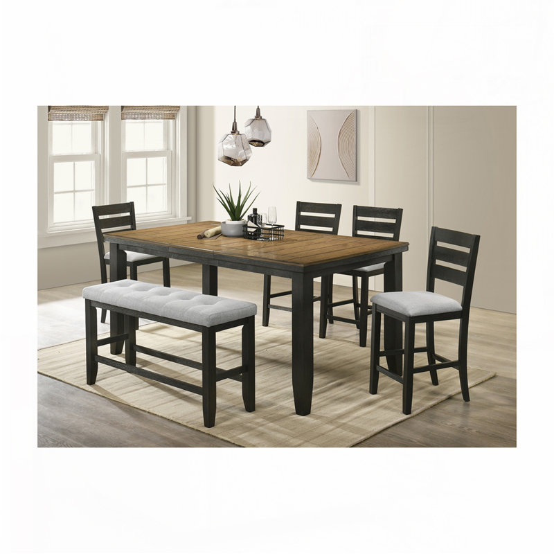 2pc Dining Chair Set, Charcoal, Black