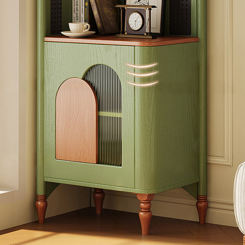 Buffet décoratif rétro en bois massif vert