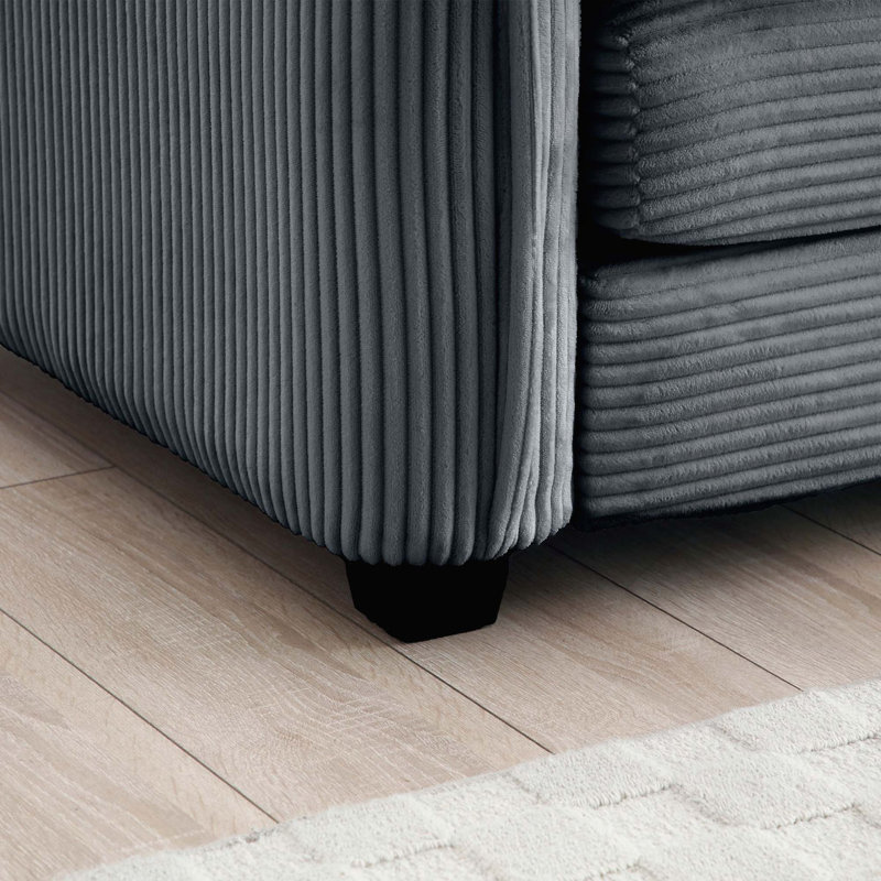 Canapé modulaire 3 places avec coussins Gannon, Gris