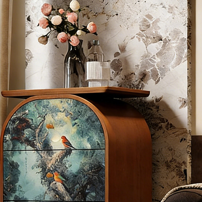 Armoire de rangement 4 tiroirs Art, Noyer