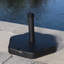 Base de parasol 66 en béton lourd - hexagonal, adaptateur inclus, noir, P 19,2 po x l 14,17 po Béton robuste en acier, hexagone, adaptateurs, 14,17