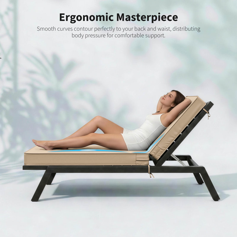 Outdoor Chaise Lounge Chair Cushion, 1, 80" W x 26" D, Sand